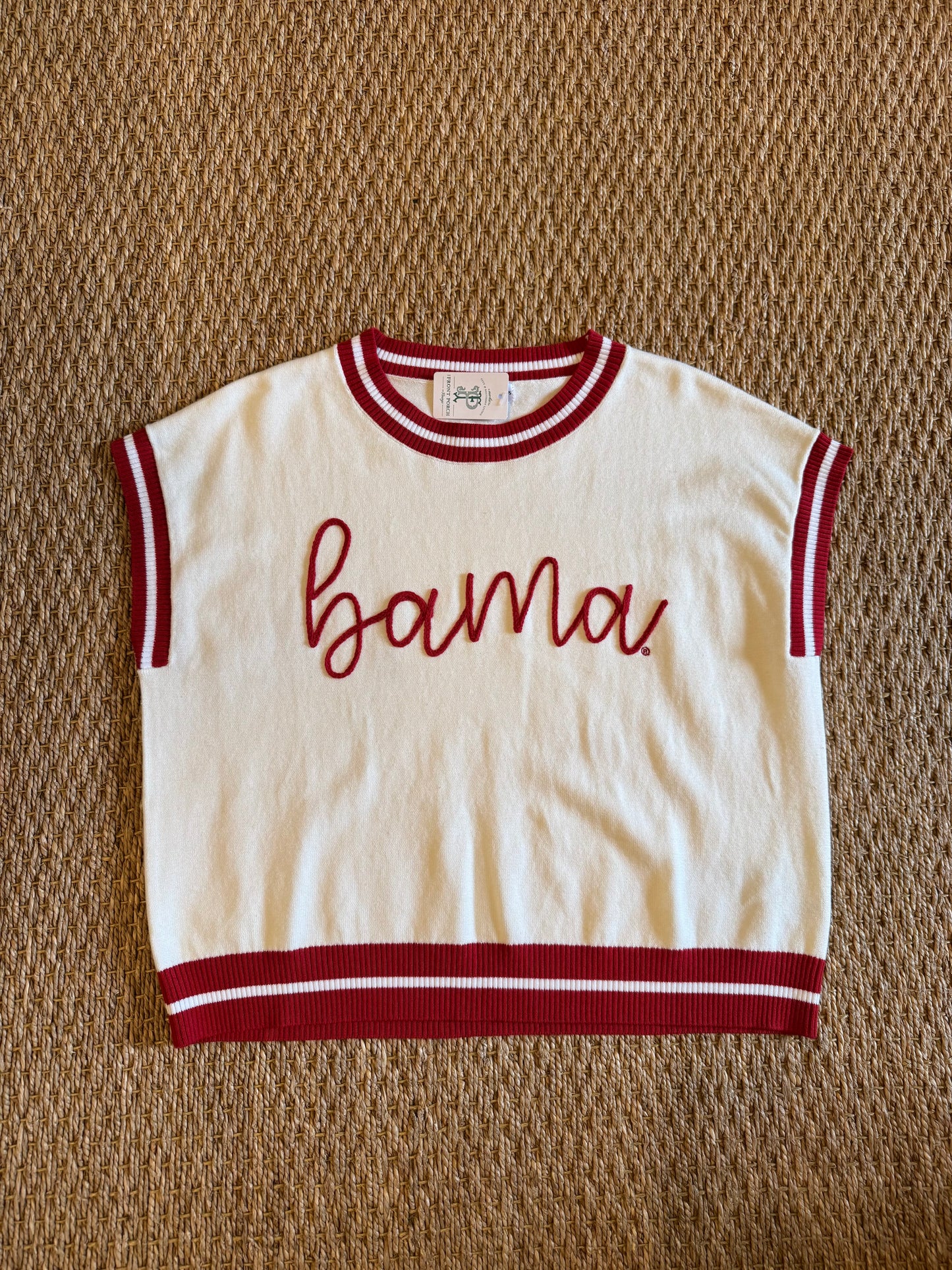 Embroidered S/S Sweater Top