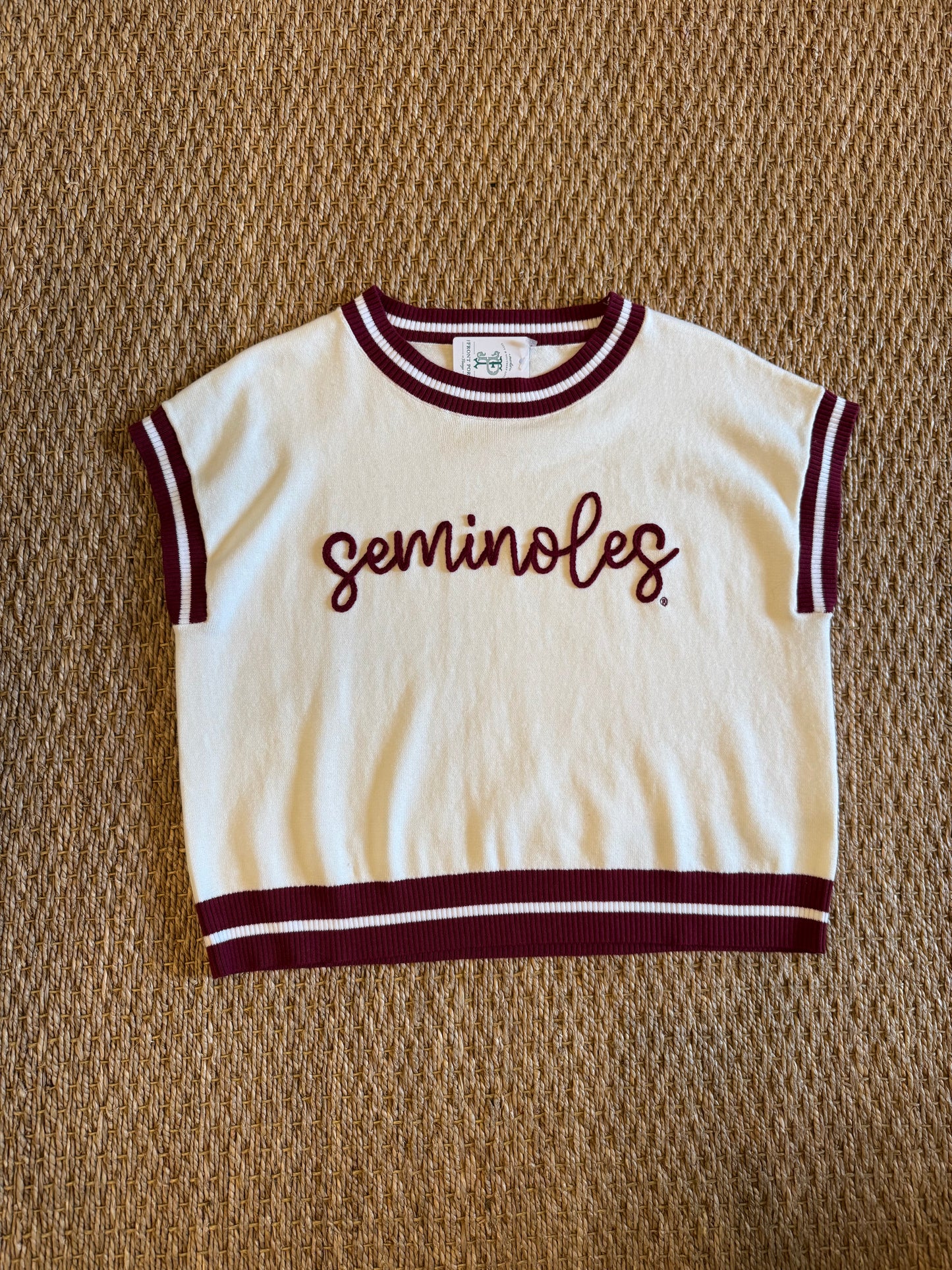 Embroidered S/S Sweater Top