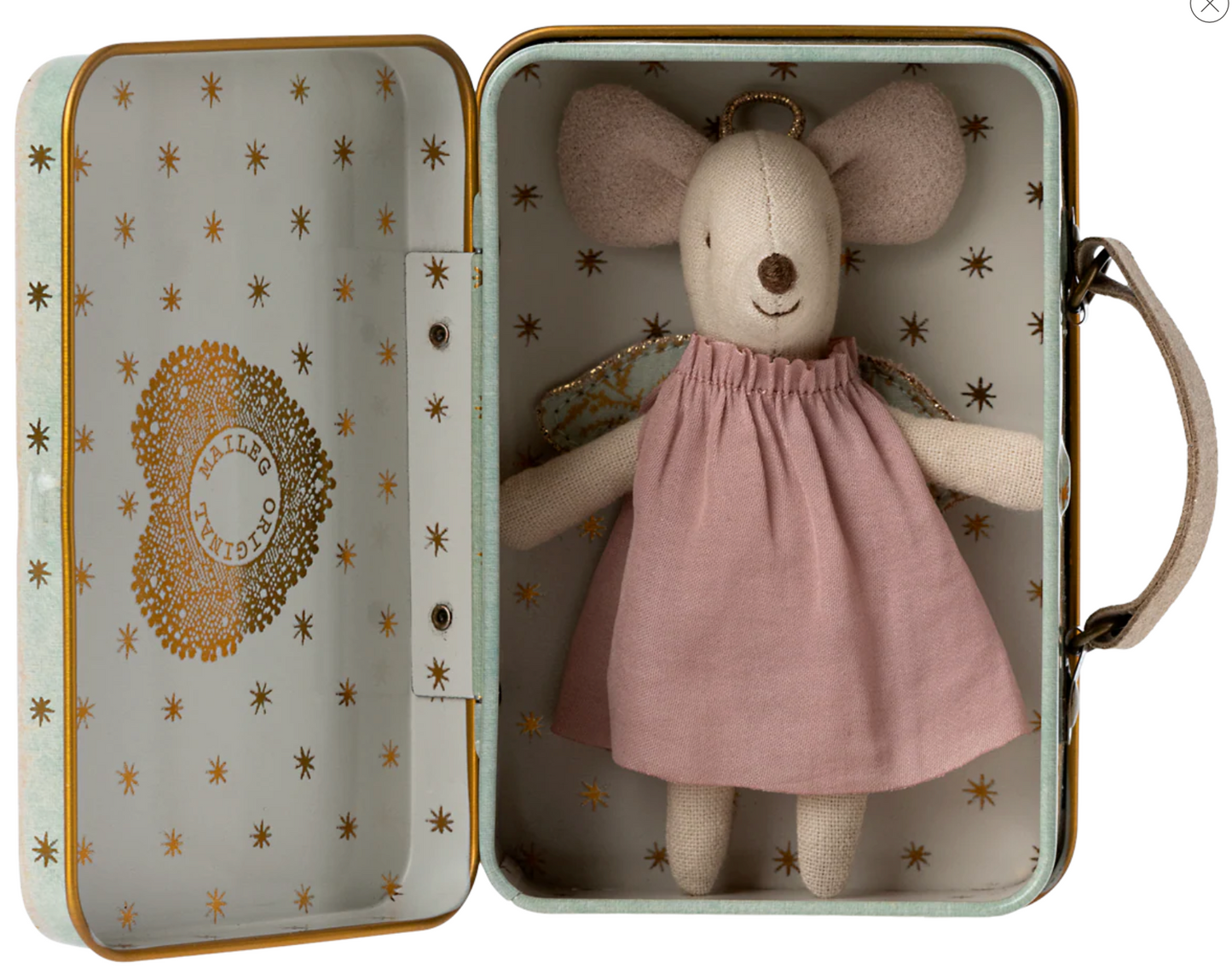 Angel Mouse in Suitcase