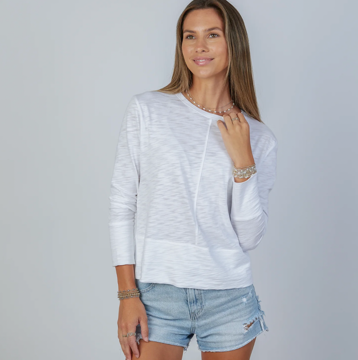 Celia Long Sleeve Shirt White