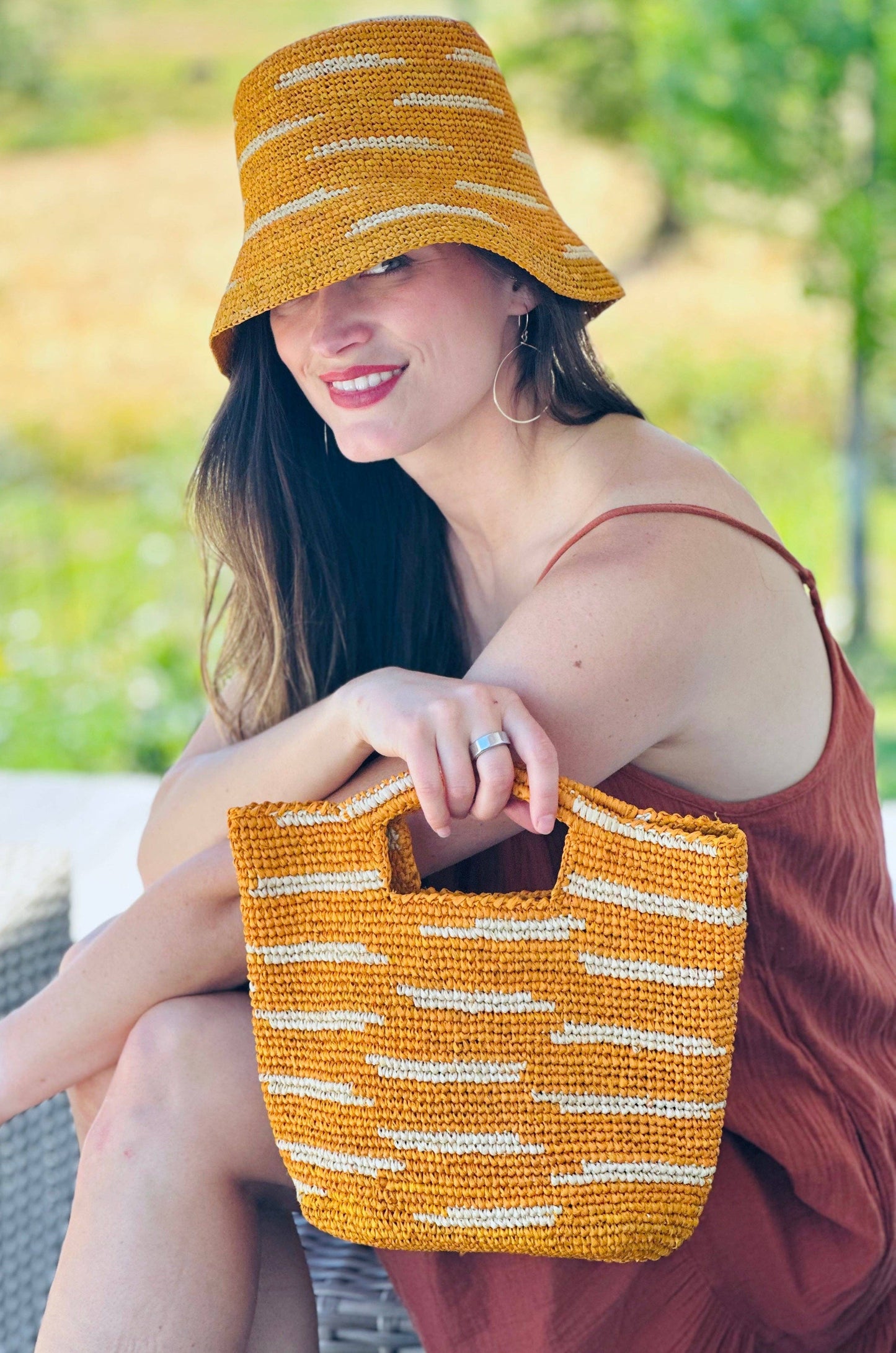 Crochet Petite Straw Basket