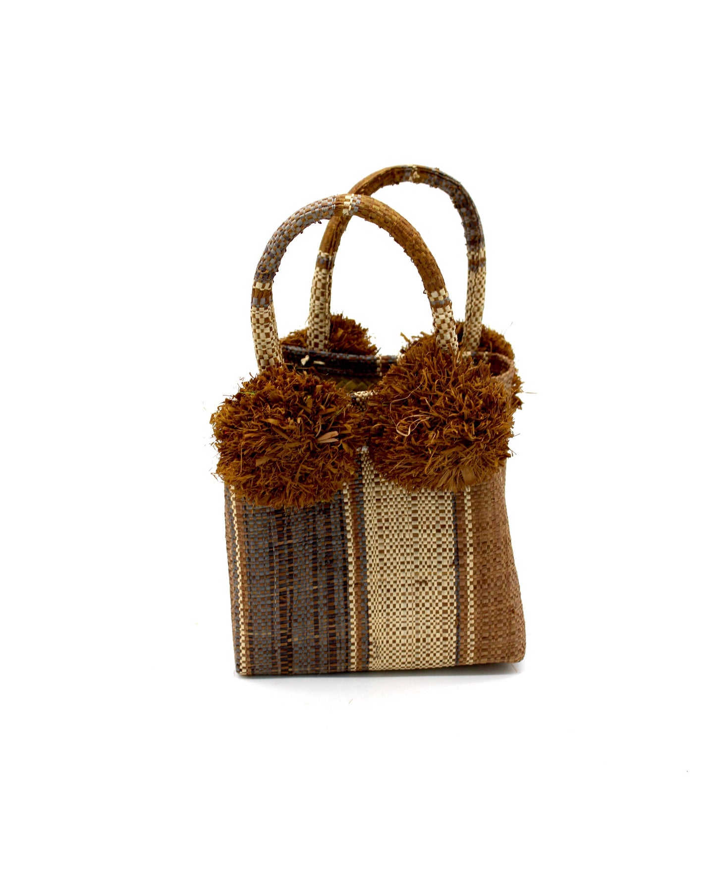 Schooner Straw Mini Bag with Pompom Accent