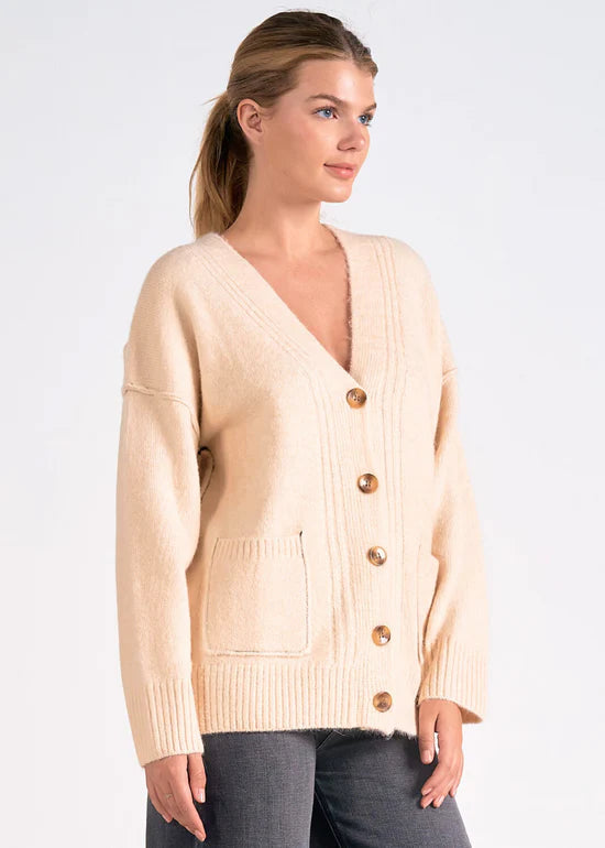 Button Up Cardigan Off White