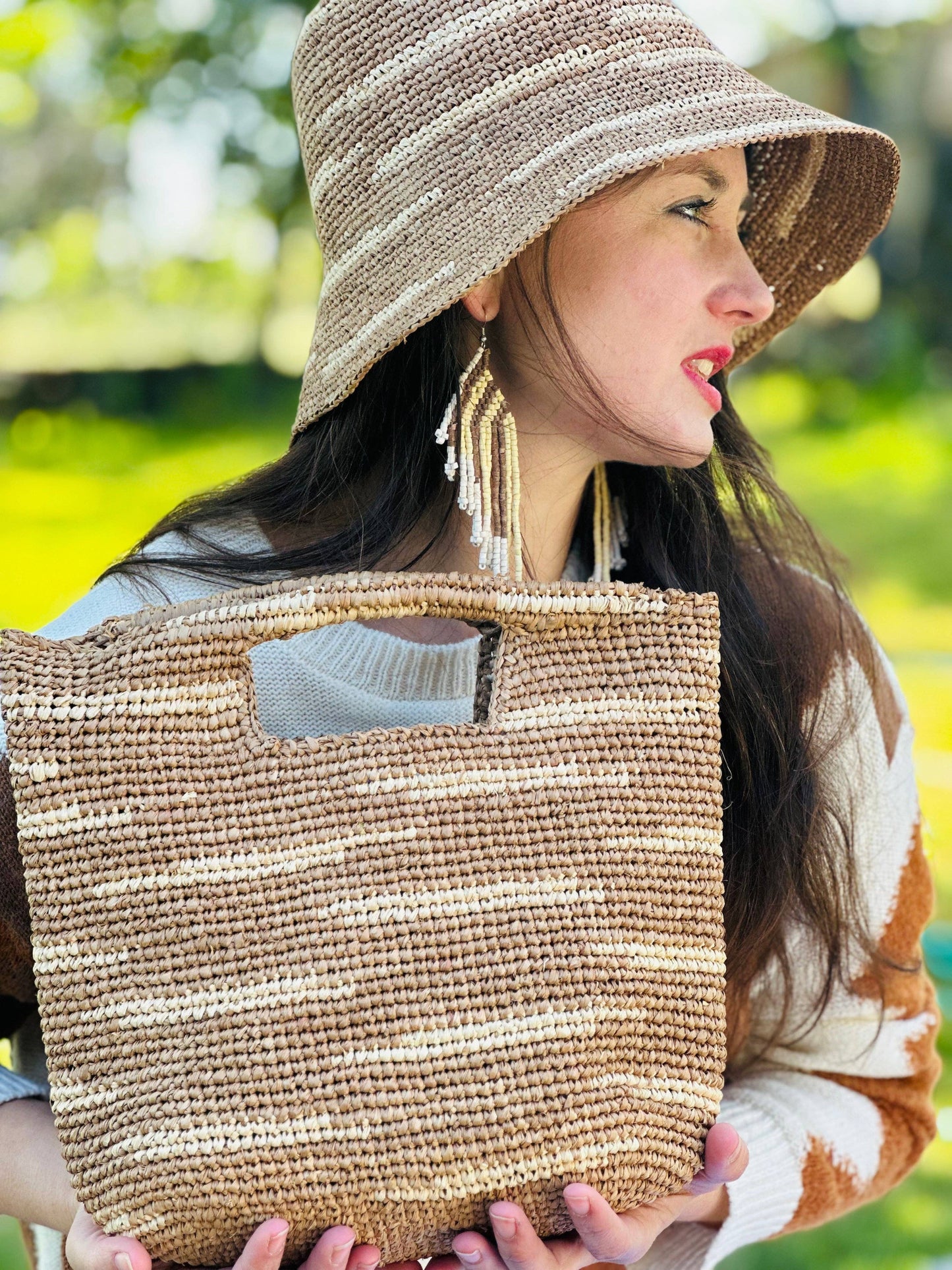 Crochet Petite Straw Basket