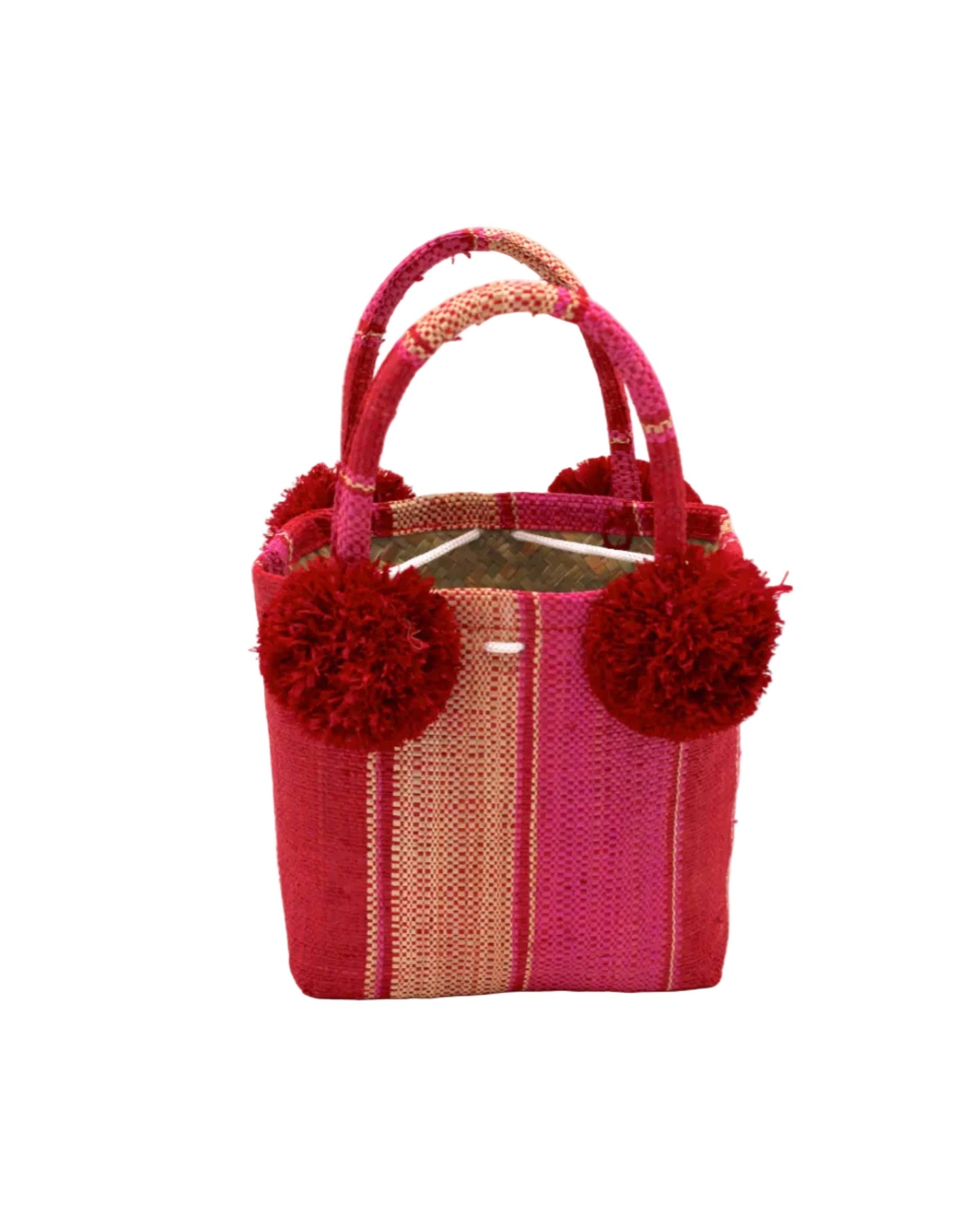 Schooner Straw Mini Bag with Pompom Accent