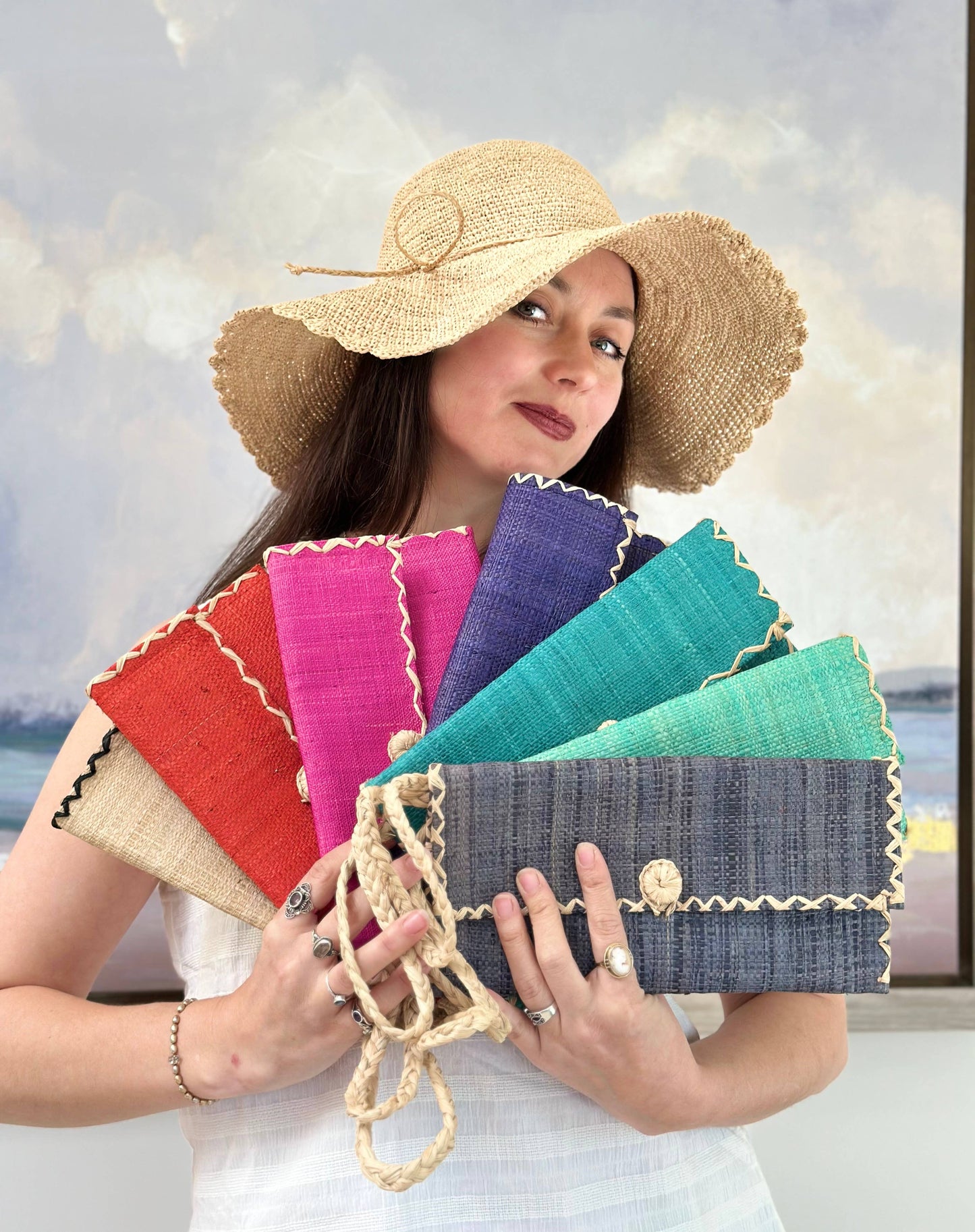 ChiChi Straw Envelope Clutch