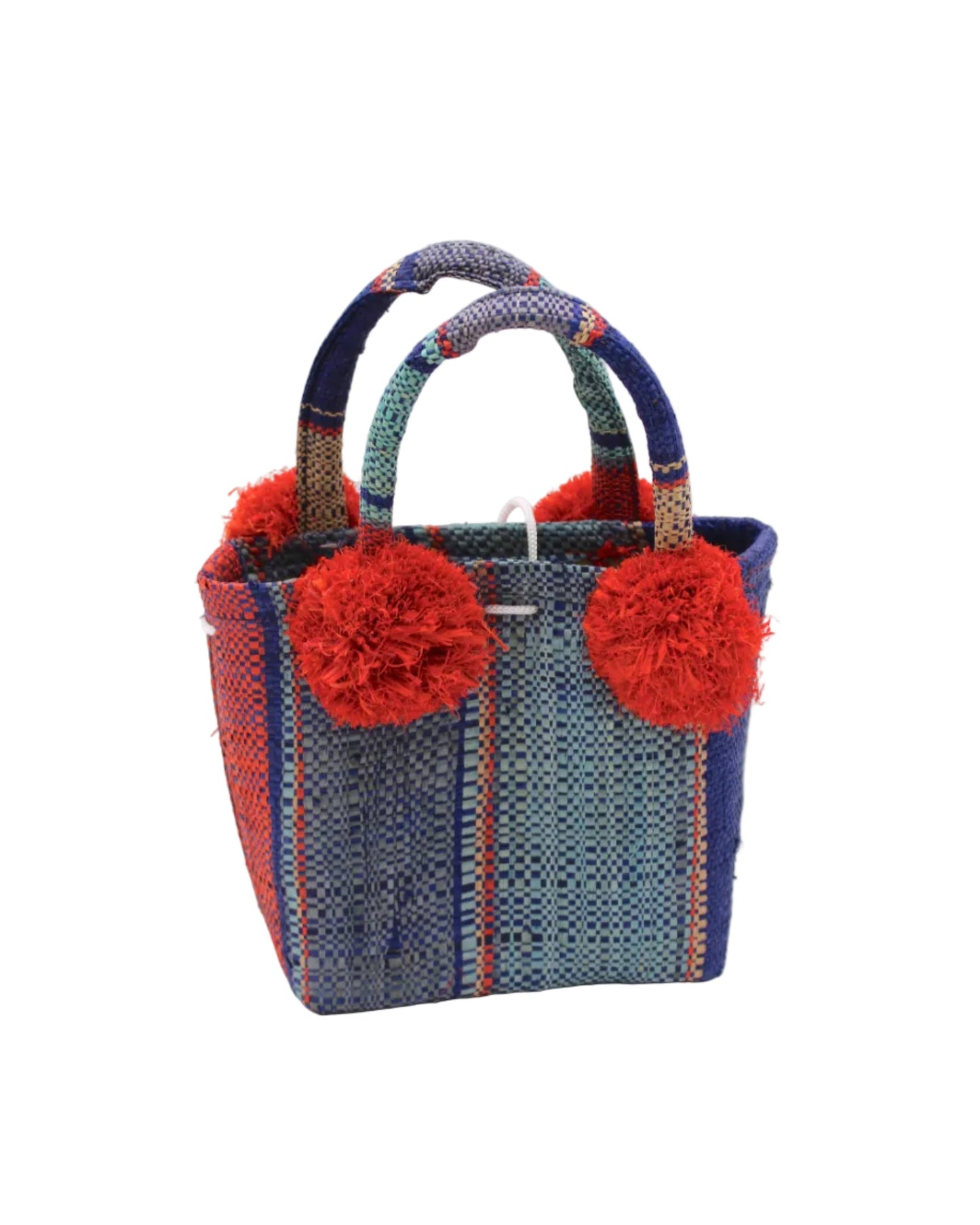 Schooner Straw Mini Bag with Pompom Accent