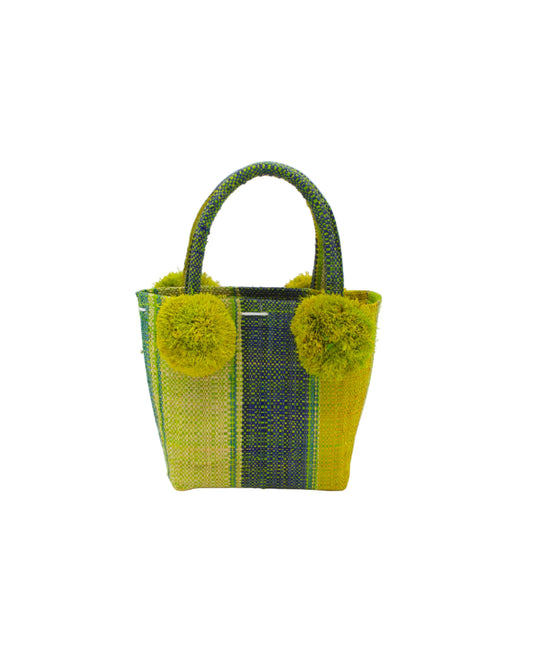Schooner Straw Mini Bag with Pompom Accent