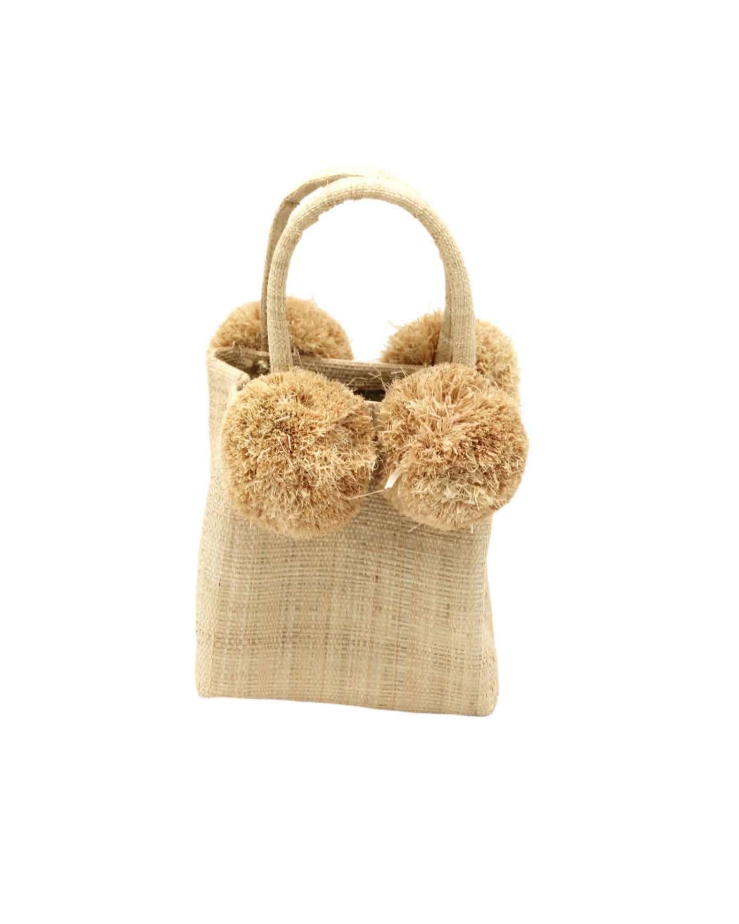 Schooner Straw Mini Bag with Pompom Accent