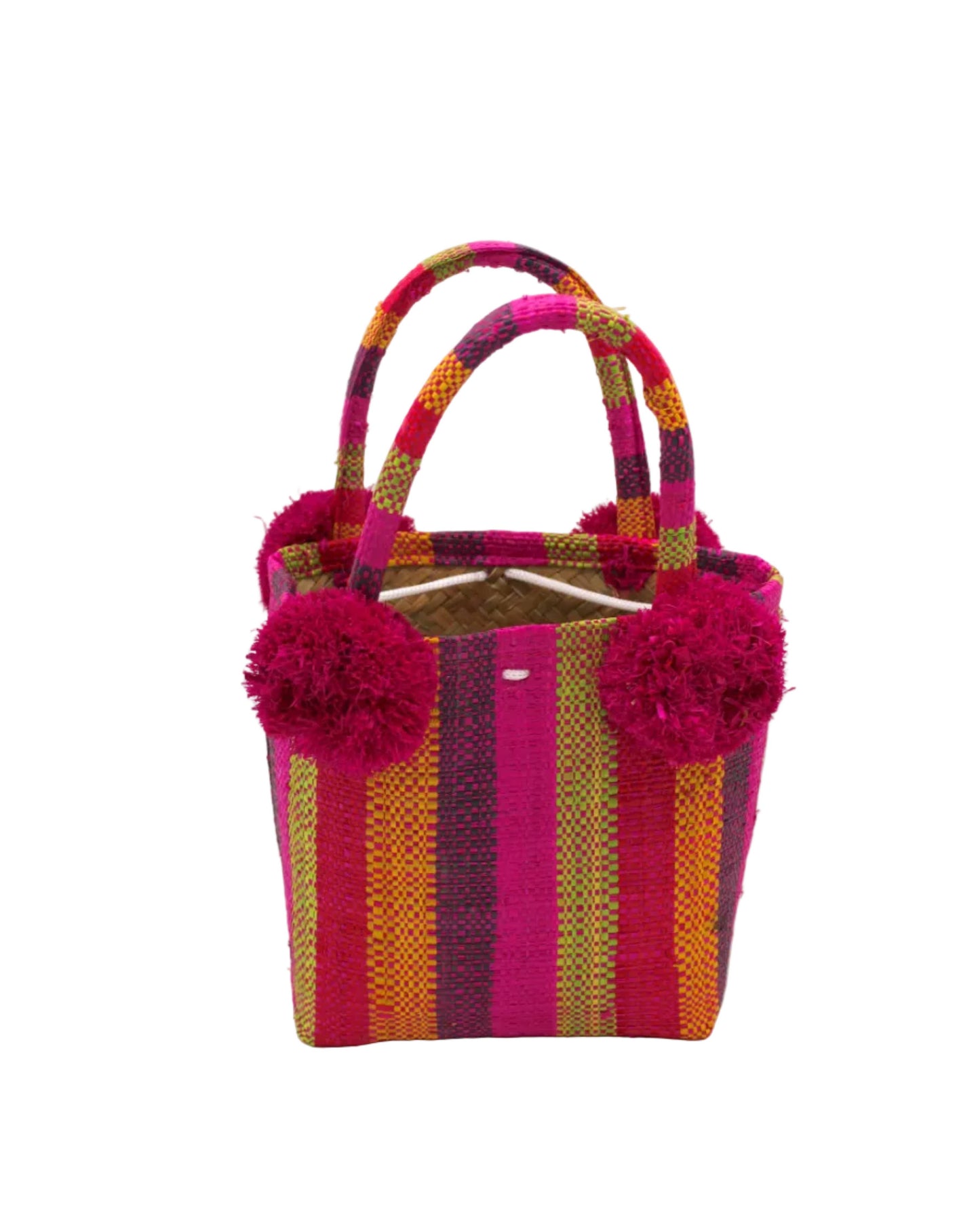 Schooner Straw Mini Bag with Pompom Accent
