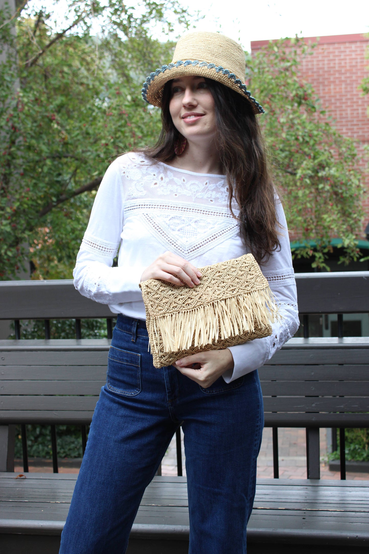 Luli Macrame Diamond Clutch