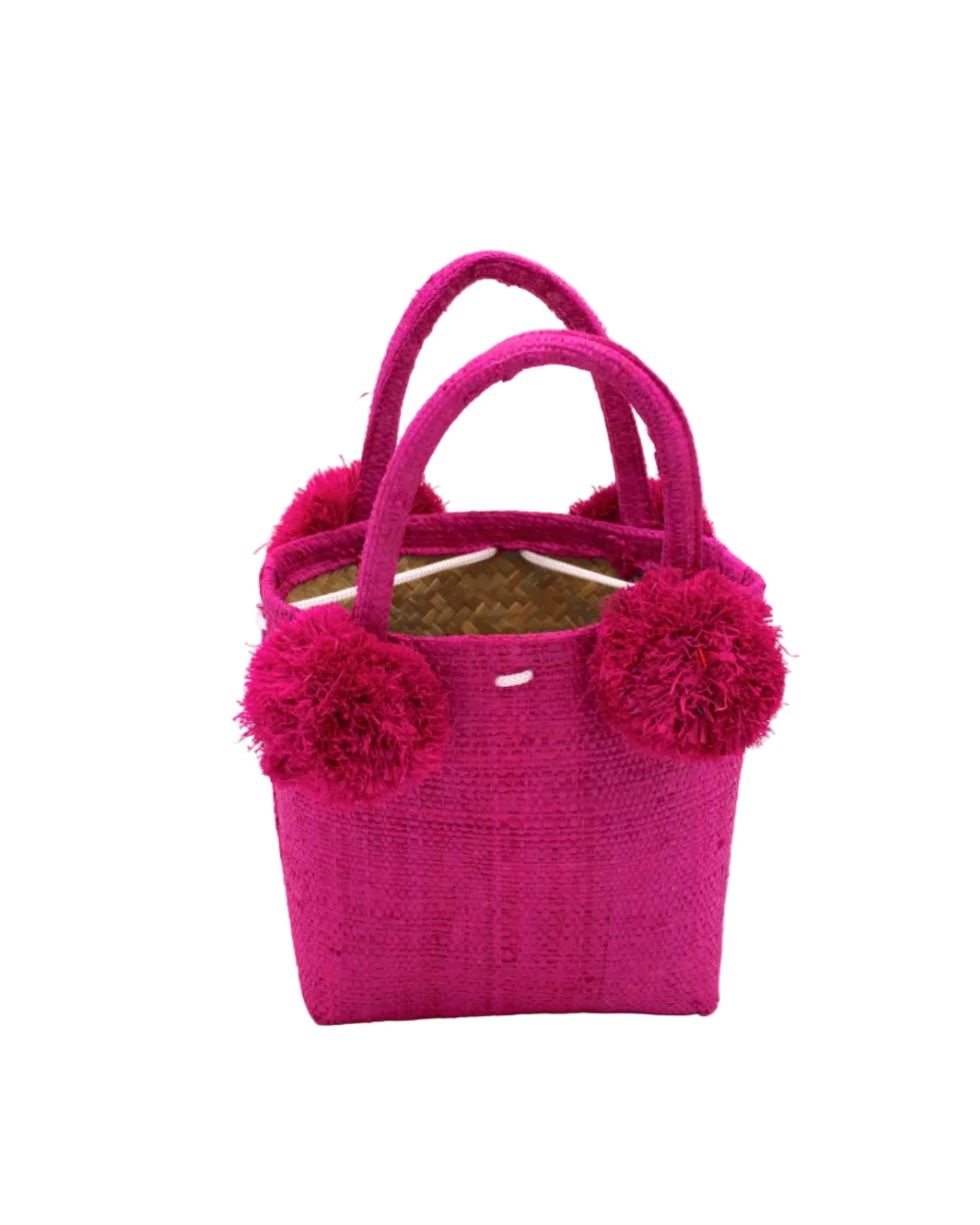 Schooner Straw Mini Bag with Pompom Accent