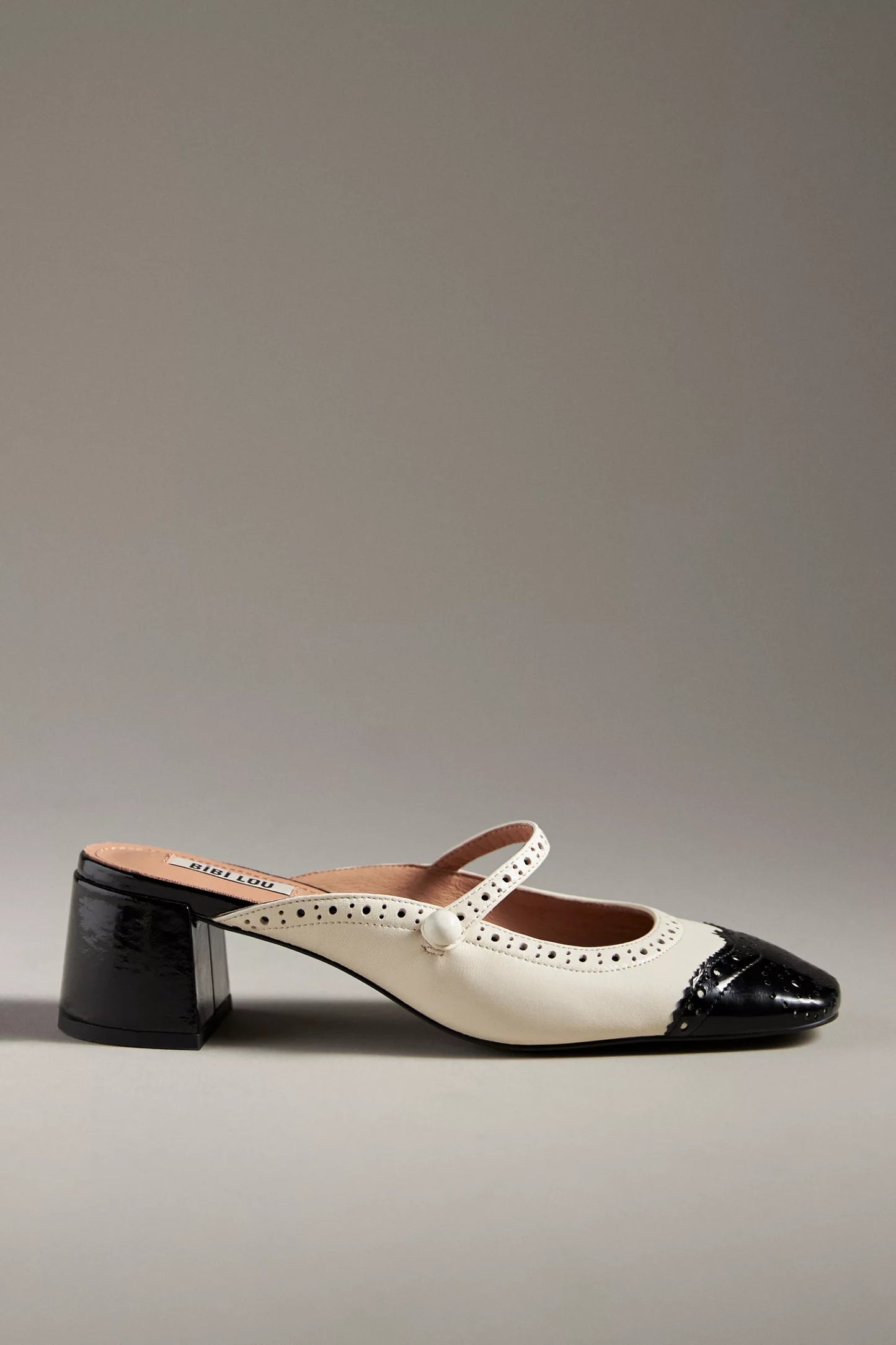 Mule w/Strap Black/White