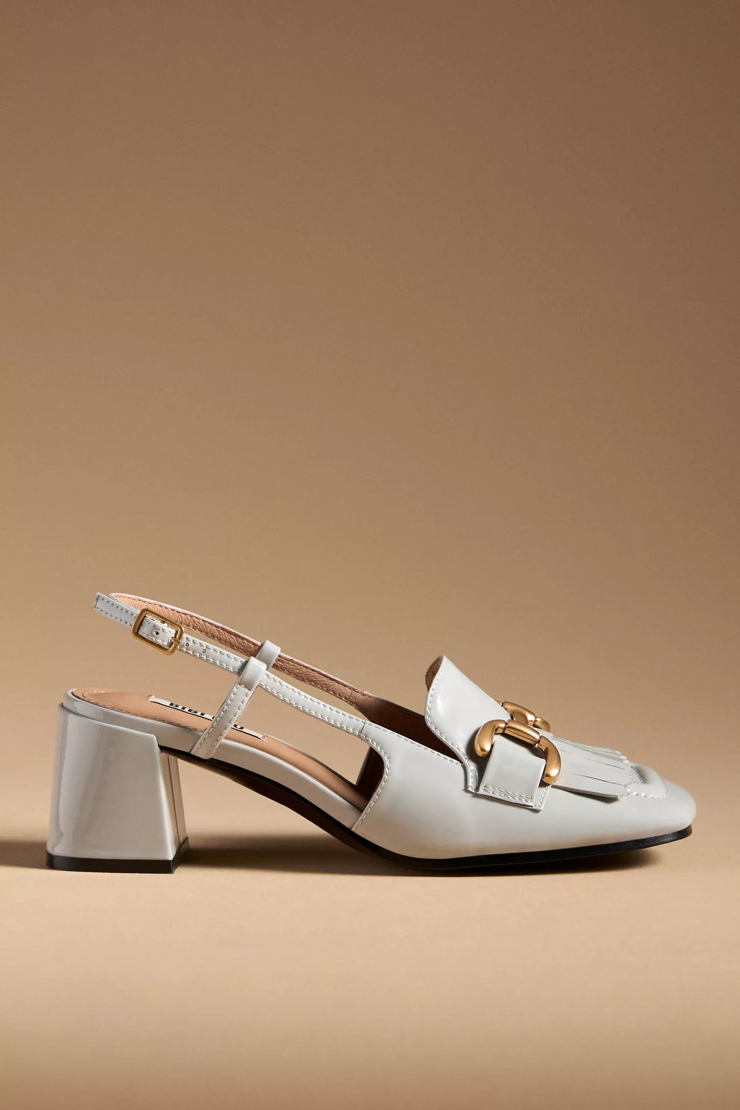 Slingback w/Gold Buckle White