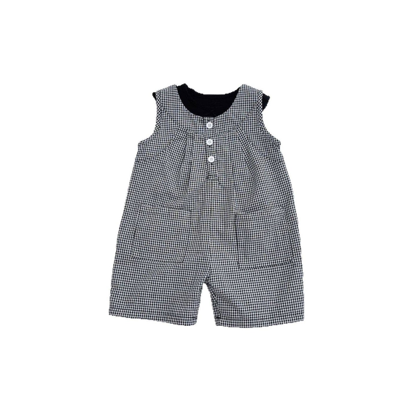 Baby Casual Plaid Sleeveless Rompers