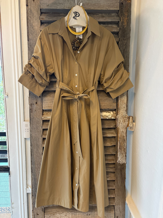 Tie Waist Dress Khaki