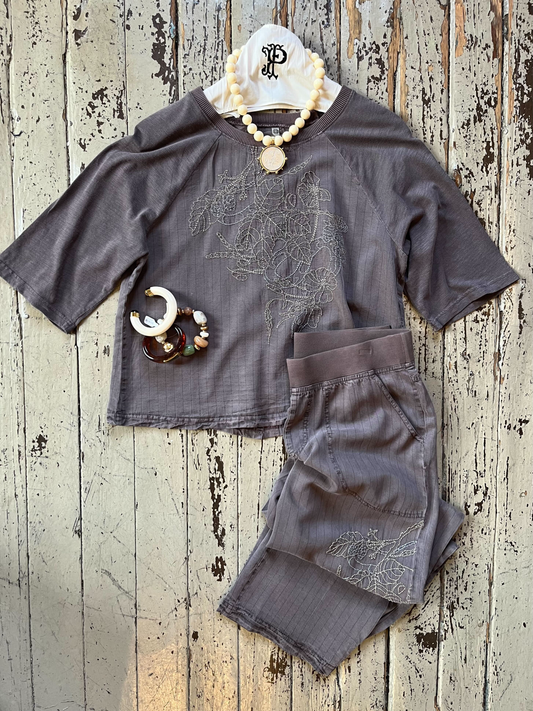 Embroidered Carrell Pant
