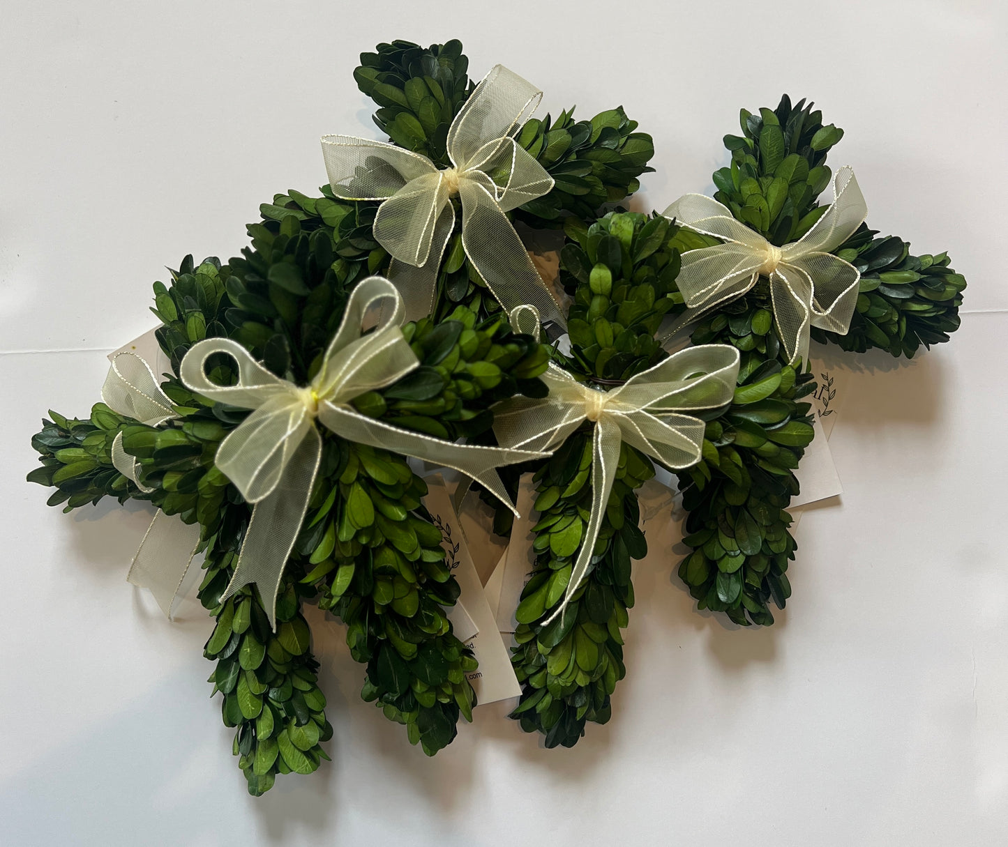 Boxwood Mini Cross With Ribbon