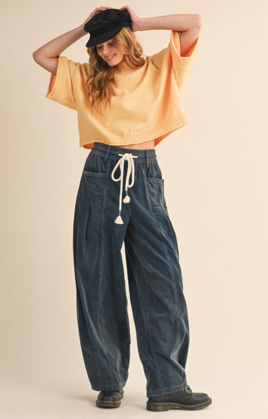 Corduroy Barrel Leg Pant