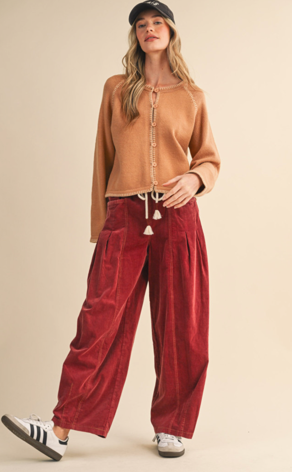 Corduroy Barrel Leg Pant