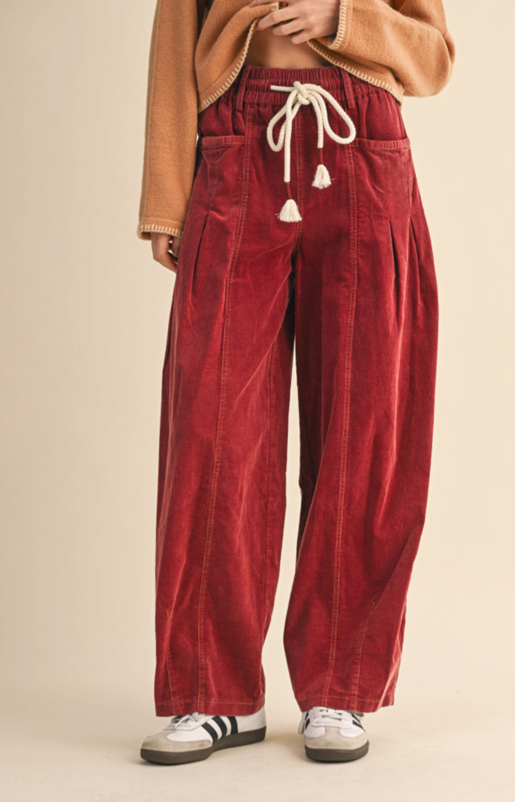 Corduroy Barrel Leg Pant