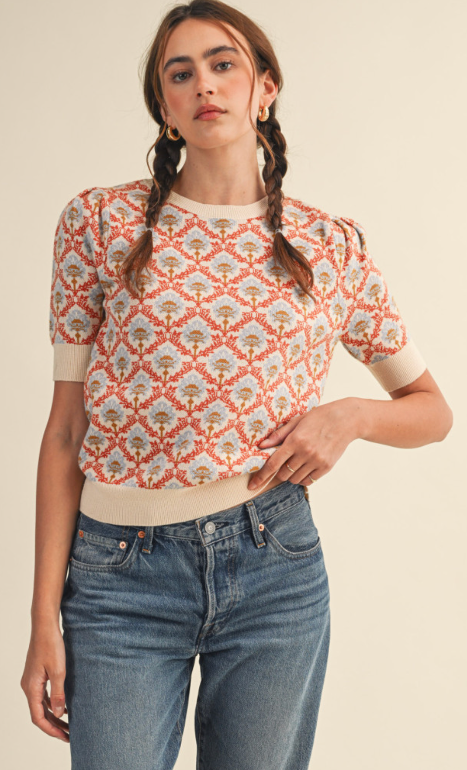 Pattern Sweater Top