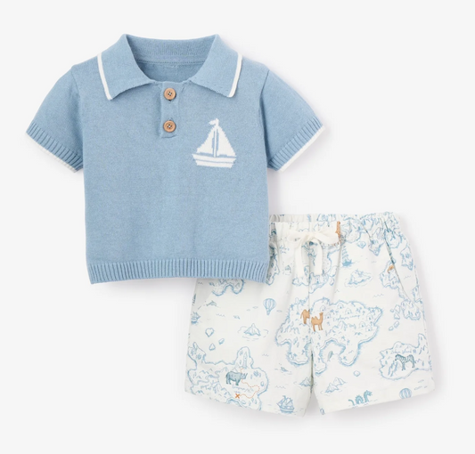Nautical Polo Short Set