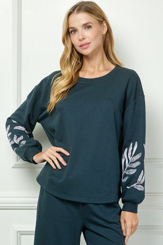 Embroidery Terry Top