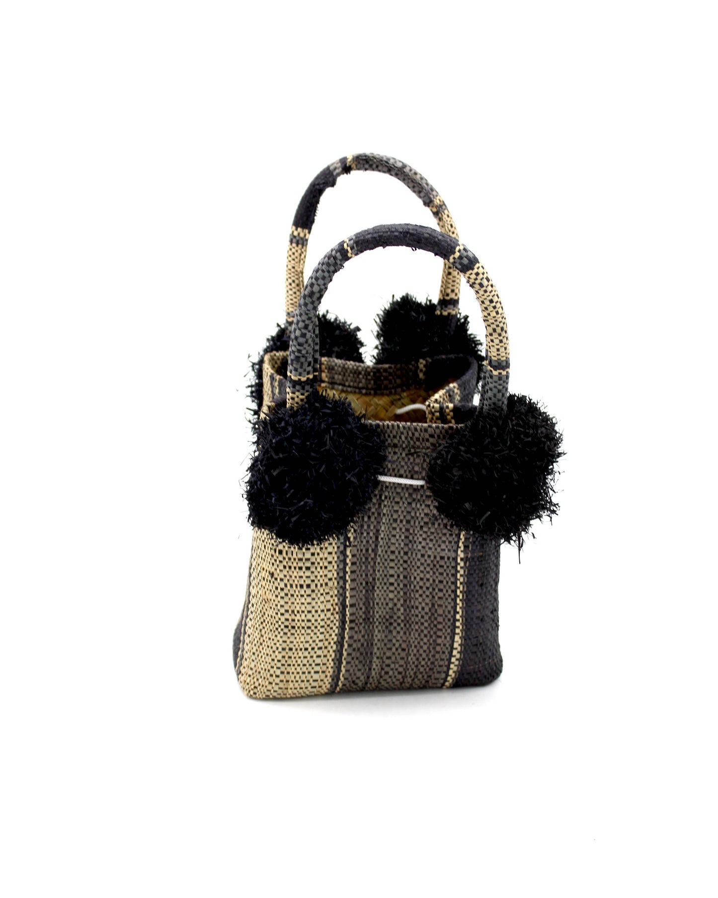 Schooner Straw Mini Bag with Pompom Accent