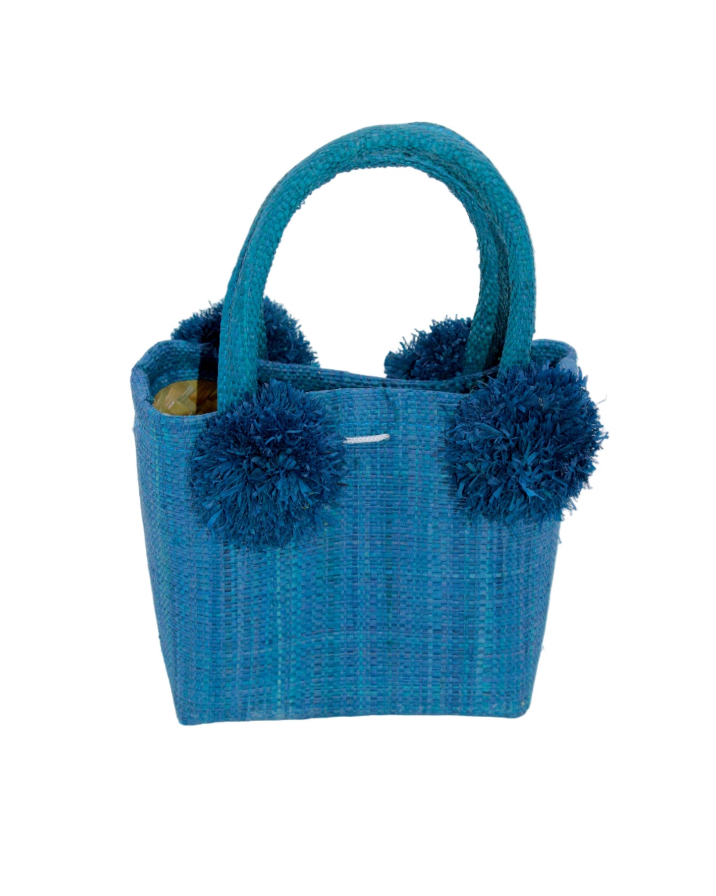 Schooner Straw Mini Bag with Pompom Accent