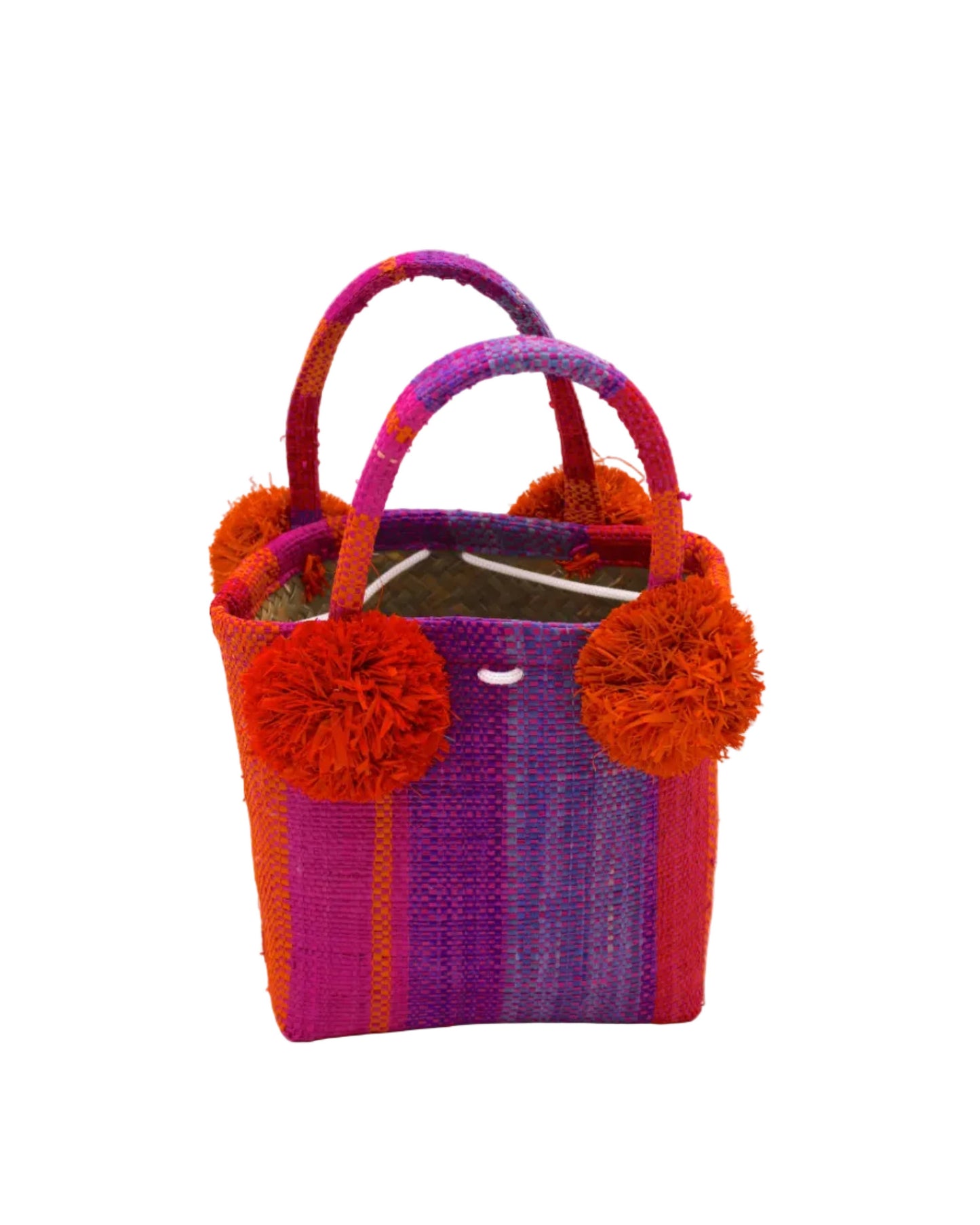 Schooner Straw Mini Bag with Pompom Accent