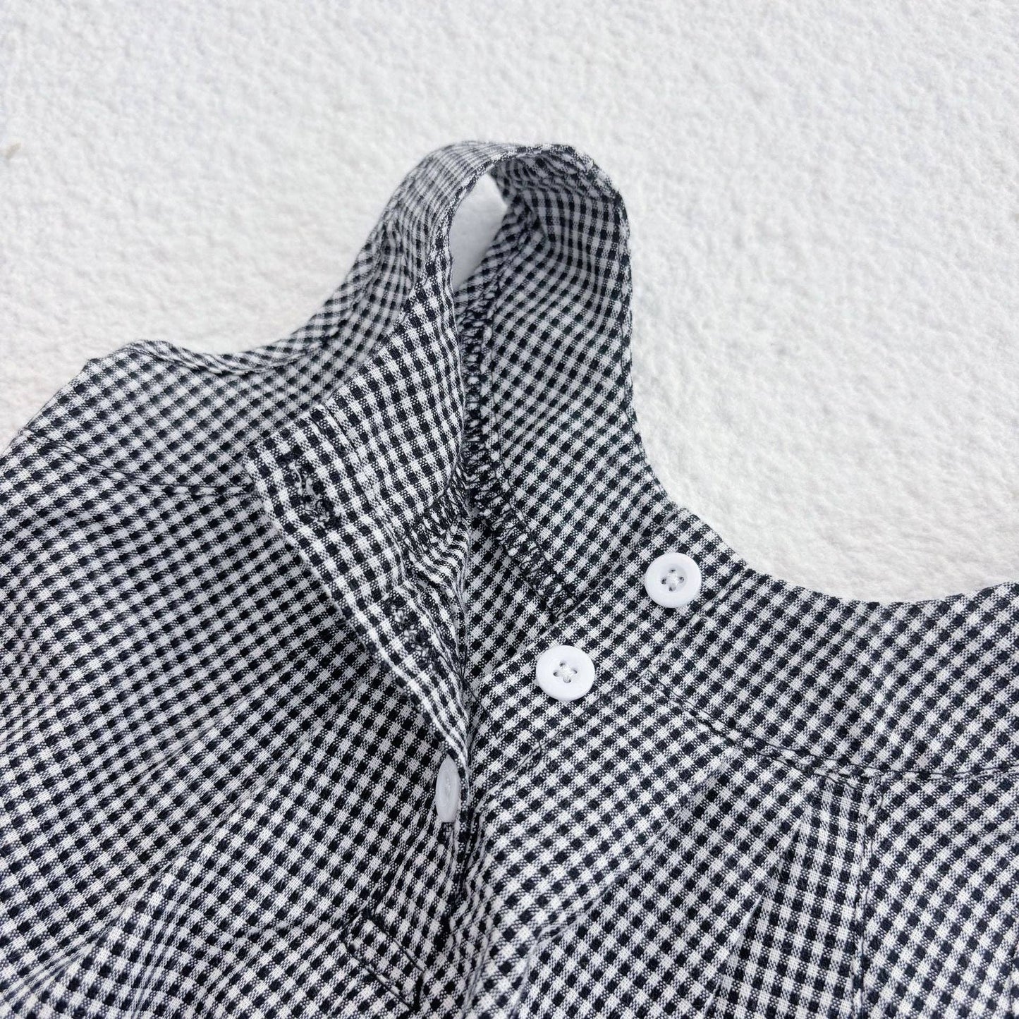 Baby Casual Plaid Sleeveless Rompers