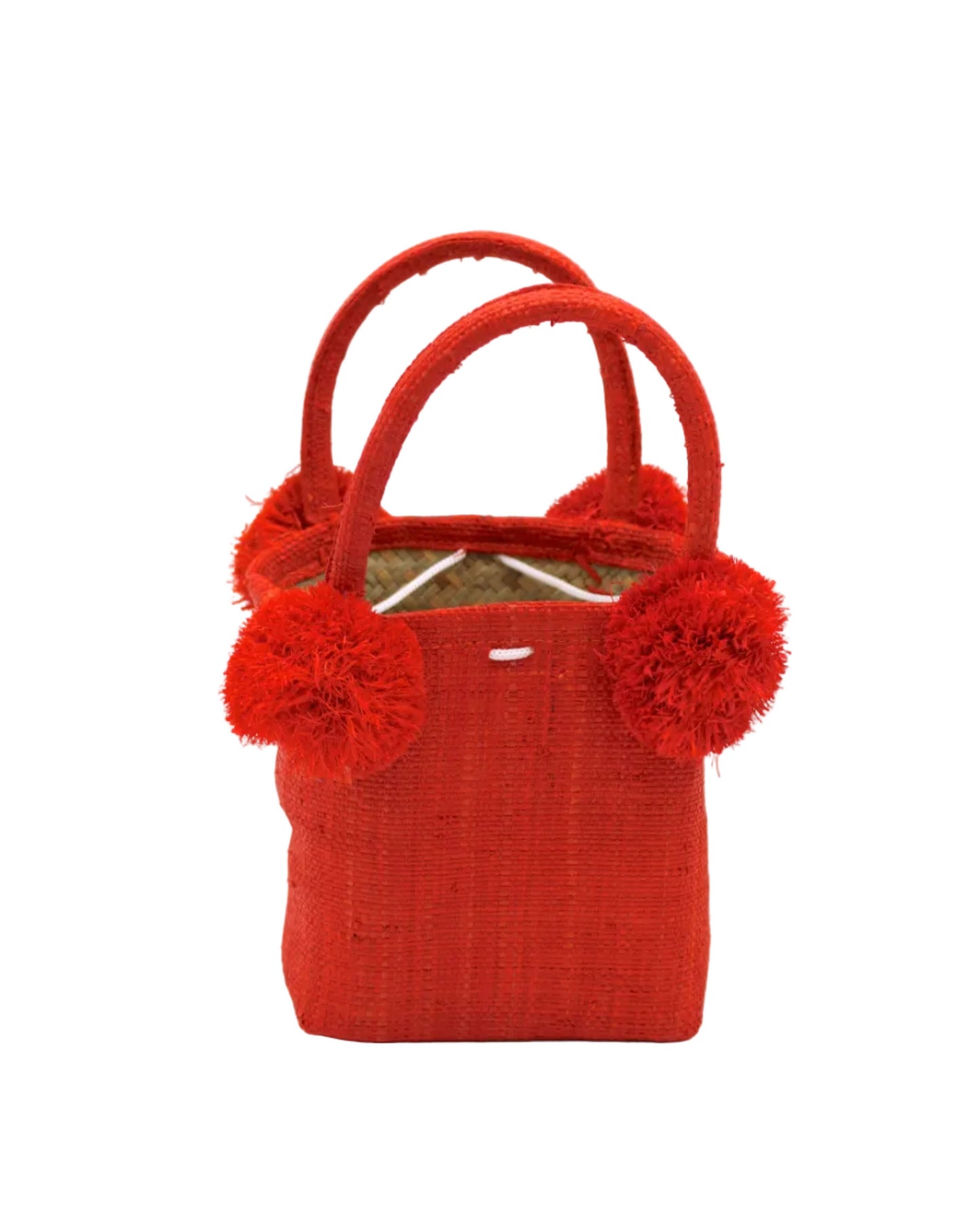 Schooner Straw Mini Bag with Pompom Accent