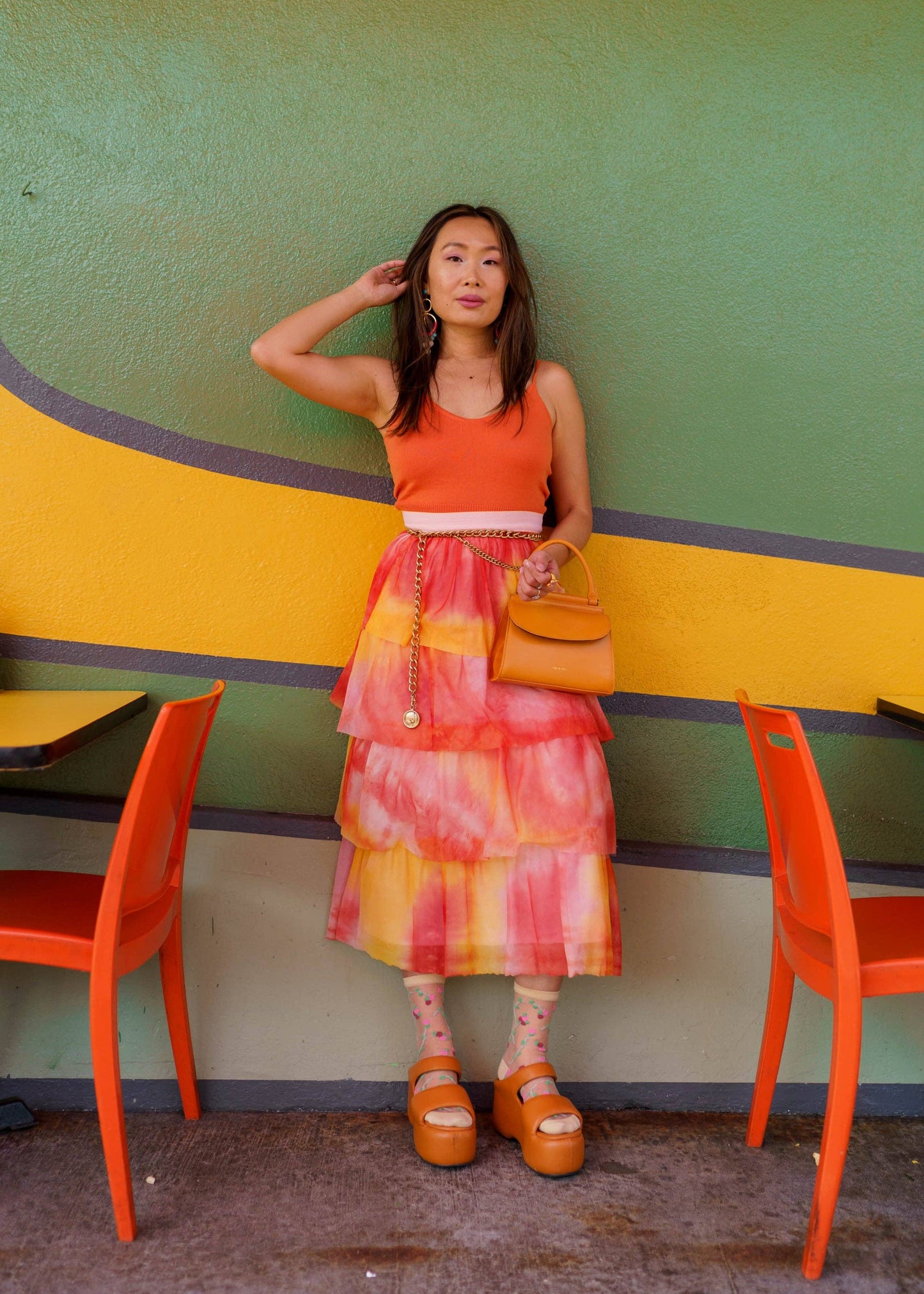 Sheer Rosettes Crew Sock